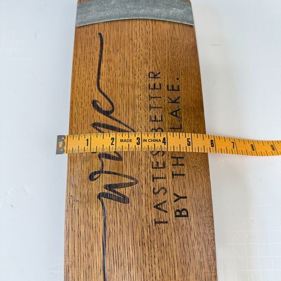 Wine Barrel Stave Wall Art Decor "Wine Tastes Better By The Lake" 15" Rustic - Picture 12 of 12